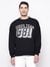 Black Printed Crew Neck Sweatshirt