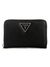 Black Textured Laurel Medium Zip Around Wallet