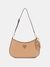 Guess Beige Solid Noelle Top Zip Shoulder Bag
