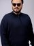 Men Plus Size Solid Half Open High Neck Sweater