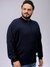 Men Plus Size Solid Half Open High Neck Sweater
