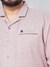 Men White Plus Size Solid Lounge Shirt and Pants Co-ords Set
