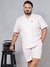 Men White Plus Size Fauna Printed Lounge Shirt and Boxers Co-ords Set