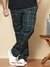 Men Blue Plus Size Checkered Lounge Pants