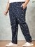 Men Navy Blue Plus Size Nautical Print Lounge Pants
