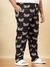 Men Black Plus Size Floral Lounge Pants