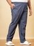 Men Navy Blue Plus Size Geometric Print Lounge Pants