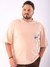 Men Plus Size Graphic Back Print Round Neck Cotton Tshirt
