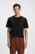 Cotton-blend T-shirt with bubble-jacquard structure