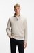Quarter-zip cotton-terry sweatshirt with logo patch