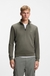 Quarter-zip cotton-terry sweatshirt with logo patch