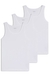 Three-pack of cotton underwear vests with embroidered logos