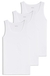 Three-pack of cotton underwear vests with embroidered logos