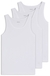 Three-pack of cotton underwear vests with embroidered logos