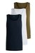 Three-pack of cotton underwear vests with embroidered logos