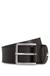 Italian-leather belt with signature-stripe keeper trim