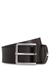 Italian-leather belt with signature-stripe keeper trim
