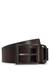 Italian-leather belt with logo-trimmed keeper