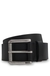Smooth-leather belt with logo-engraved roller buckle