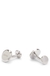 Round polished-brass cufflinks with engraved logo
