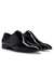 Patent leather Oxford shoes with a pointed shape