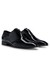 Patent leather Oxford shoes with a pointed shape