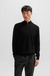 Quarter-zip cotton sweater with knitted structure