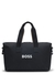 Contrast-logo holdall with detachable strap