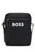 Crossbody bag with contrast logo and signature-stripe strap