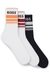 Three-pack of short socks with stripes and logos