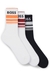 Three-pack of short socks with stripes and logos
