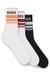 Three-pack of short socks with stripes and logos