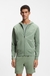 Zip-up hoodie in stretch cotton with embroidered logo