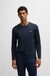 Long-sleeved T-shirt in stretch cotton with embroidered logo