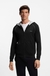 Zip-up hoodie in stretch cotton with contrast piping