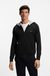 Zip-up hoodie in stretch cotton with embroidered logo