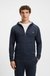 Zip-up hoodie in stretch cotton with embroidered logo