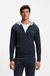 Zip-up hoodie in stretch cotton with contrast piping