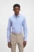 Regular-fit shirt in easy-iron pepita stretch cotton