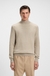 Mock-neck sweater in cotton and virgin wool