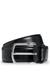 Italian-leather belt with angled buckle