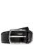 Italian-leather belt with angled buckle