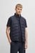 Water-repellent gilet with adjustable hem