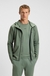 Zip-up hoodie with reflective branding
