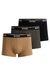 Three-pack of logo-waistband trunks in stretch cotton