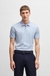 Mercerised-cotton polo shirt with micro pattern