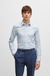 Slim-fit shirt in anti-bacterial patterned Oxford cotton
