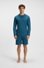 Waffle-structured pyjama T-shirt in a cotton blend