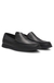 Tumbled-leather moccasins with logo detail