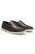 Tumbled-leather moccasins with logo detail
